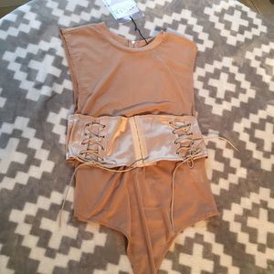 Nude Mesh Rave Bodysuit